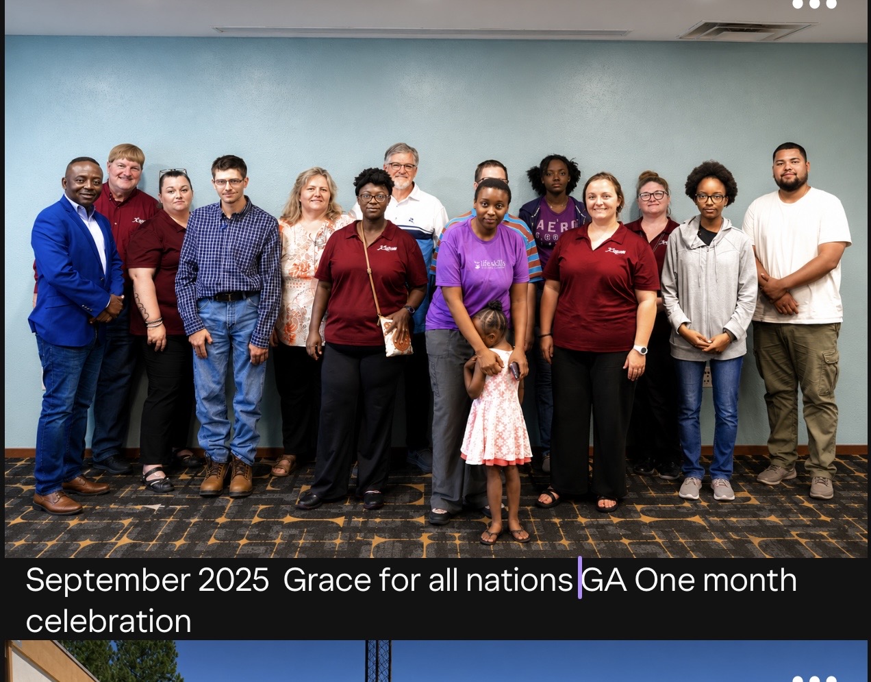 Grace for All Nations, Georgia — One-month celebration